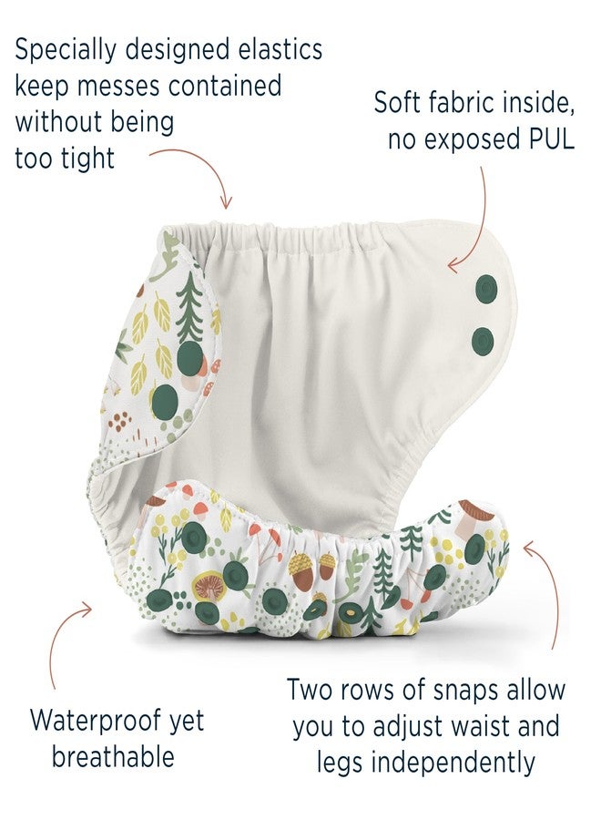 Esembly Try-It Kit - Cloth Diaper Starter Set with Organic Cotton Diapers, Waterproof Diaper Cover, Wet Bag, and Laundry Detergent - Fantastic Fungi, Size 1 (7-18lbs) - Image 4